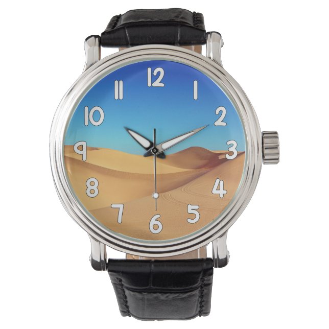 Desert Sand Wrist Watch – Blue Sky Nature Inspired Armbandsur (Framsida)