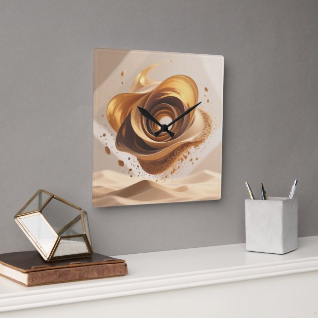 Desert Sands Wall Clock Fyrkantig Klocka (Kontor)