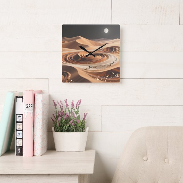 Desert Sands Wall Clock Fyrkantig Klocka (Läsesal)