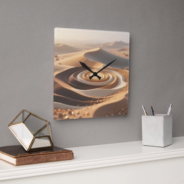 Desert Sands Wall Clock Fyrkantig Klocka (Kontor)