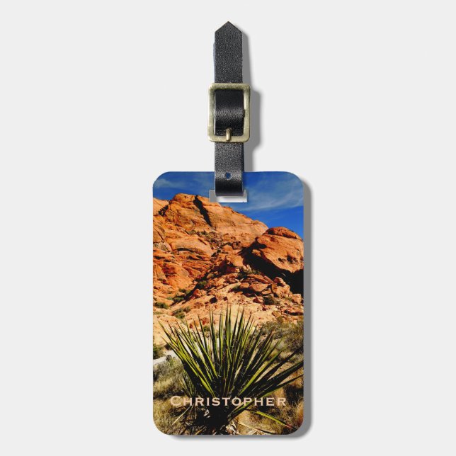 Desert Scene med Yucca Southwest Bag Bagagebricka (Vertikal Framsida)