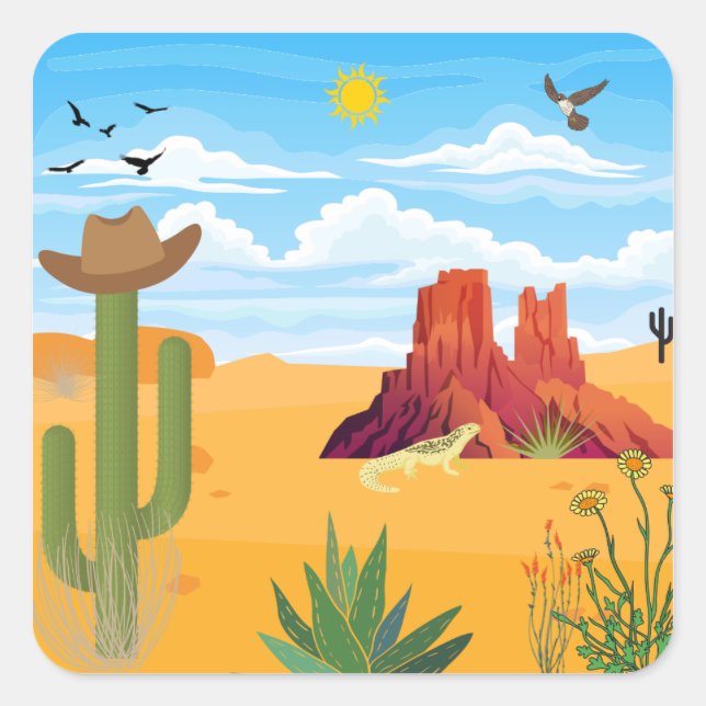 Desert Scene på klistermärken (Framsida)