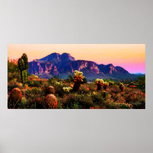 Desert Scenia Lila Mountain Dusk 40,32x19,08 Poster