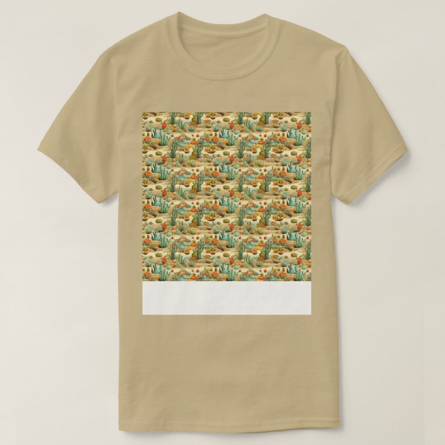 Desert Seamless Mönster Sand Dune Sahara Quicksand T Shirt (Design framsida)
