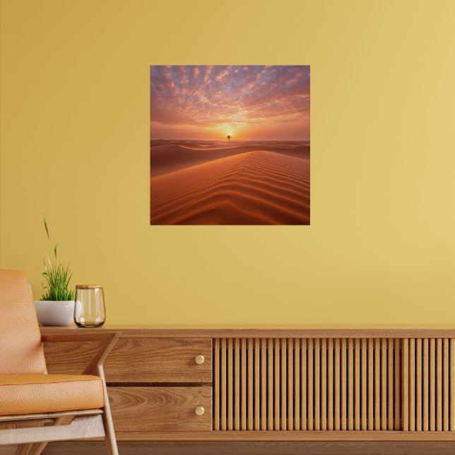 Desert Serenity - Golden Dunes vid Sunset Fine Art Poster (Vardagsrum 2)