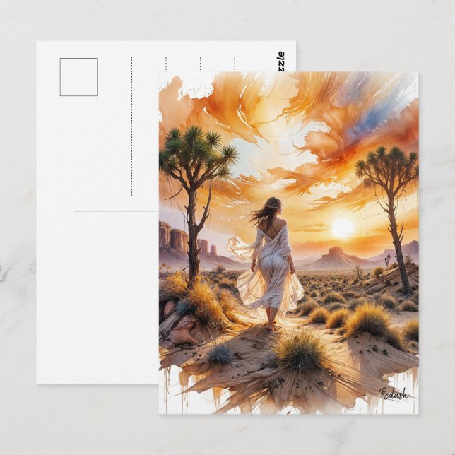 Desert Serenity: Mystical Journey genom Sand Vykort (Fram/baksida)