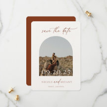 Desert Sienna Arch Ram Bröllop spara datum