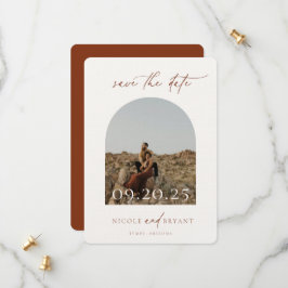 Desert Sienna Arch Ram Bröllop spara datum Spara Datumet