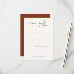 Desert Sienna Modern Minimalist-Bröllop OSA Card Kort