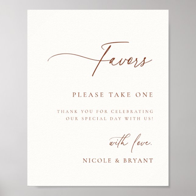 Desert Sienna Wedding Favor Poster (Framsidan)