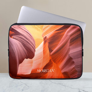 Desert Slot Canyon eller Ditt foto, White Namn Laptop Fodral