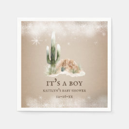 Desert Snö Cactus Baby Shower Napkins Pappersservett