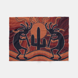 Desert Sol Cactus Kokopelli Southwest Design Fleecefilt