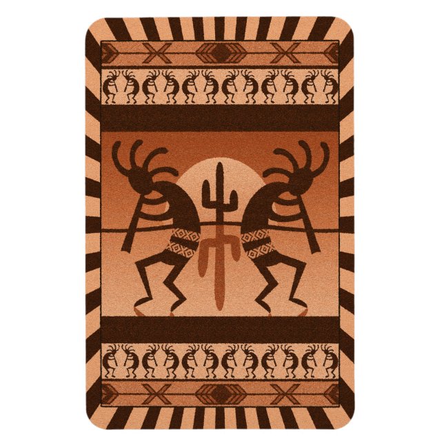 Desert Sol Cactus Kokopelli Southwest Magnet (Vertikal)