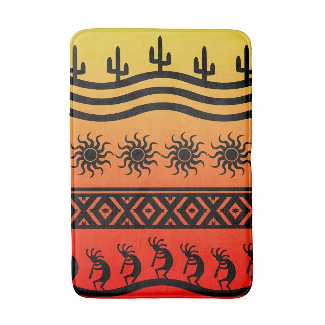 Desert Sol Cactus Southwest Design Kokopelli Badrumsmatta (Framsidan (Vertikal))