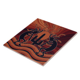 Desert Sol Cactus Southwest Kokopelli Ceramic Tile Kakelplatta