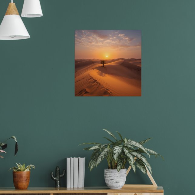 Desert Solitude - Golden Dunes vid Sunset Fine Art Poster (Vardagsrum 1)