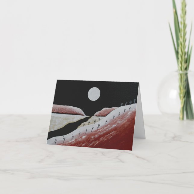 Desert Southwest Cactus Folk Art jul Kort (Framsida)