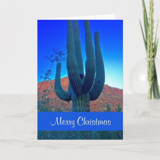 Desert Southwest Cactus jul Helgkort (Framsida)