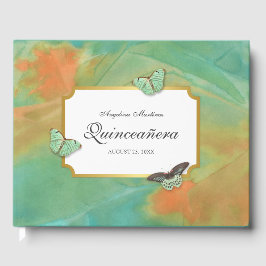 Desert Southwest Färg Butterflies Quinceanera Gästböcker