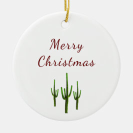 Desert Southwest Festive Saguaro Cactus Julgransprydnad Keramik