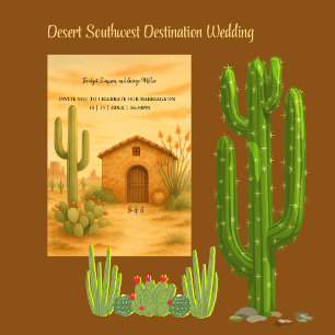 Desert Southwest golden Sunset Destination Wedding Inbjudningar