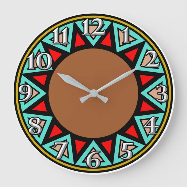Desert Southwest Motif Stor Klocka (Framsida)