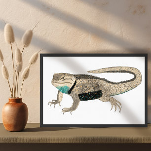 Desert Spiny Lizard Art Reptile Animal Natature Poster