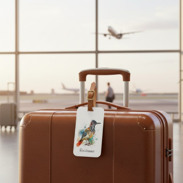 Desert Spirit, Roadrunner i Watercolor, anpassning Bagagebricka (Skapare uppladdad)