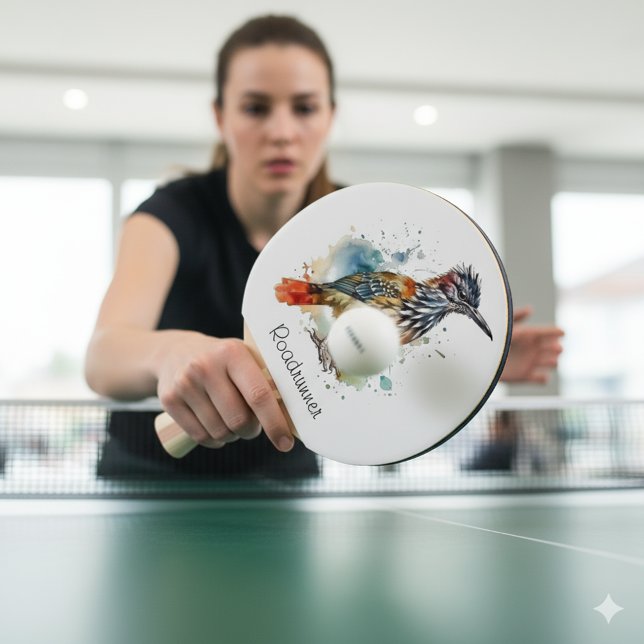 Desert Spirit, Roadrunner i Watercolor, anpassning Pingisracket (Skapare uppladdad)