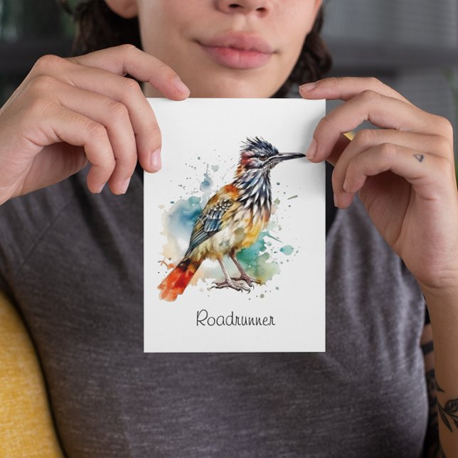 Desert Spirit, Roadrunner i Watercolor anpassnings Vykort (Skapare uppladdad)