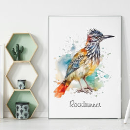 Desert Spirit, Roasrunner i Watercolor anpassnings Poster
