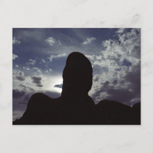 Desert Sten Silhouette: Arches National Park Photo Vykort