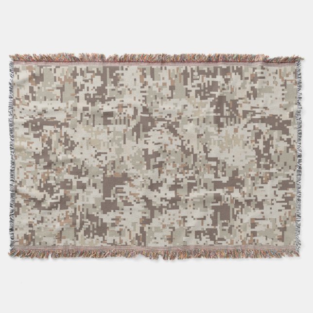 Desert Stil Digital pixel beige Camouflage Filt (Framsidan)
