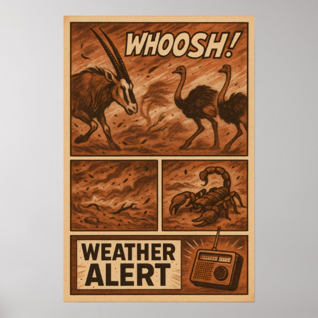 Desert Storm Chaos - Wildlife Weather Alert Teckna Poster (Framsidan)