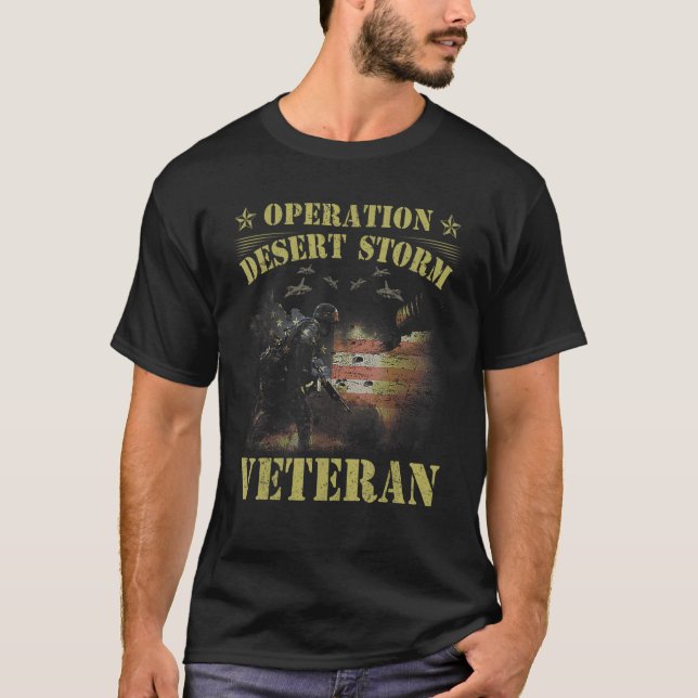 Desert Storm Veteran Operation Desert Storm US Fla T Shirt (Framsida)