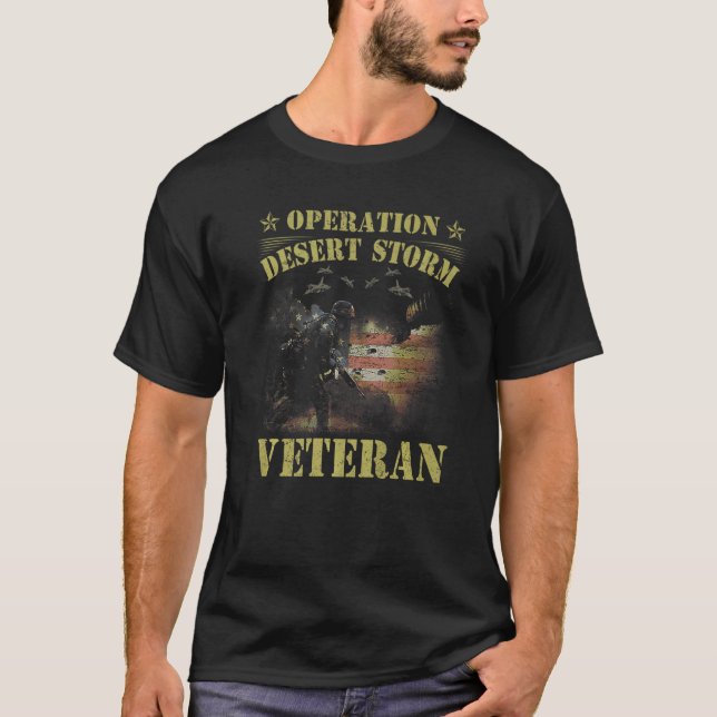 Desert Storm Veteran Operation Desert Storm US Fla T Shirt (Framsida)