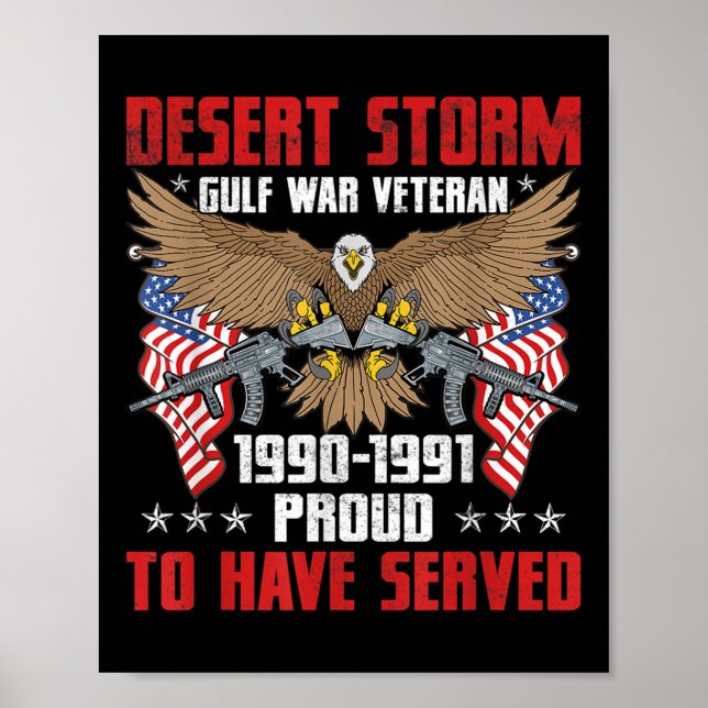 Desert Storm Veteran Pride Persian Bukt Krig Poster (Framsidan)