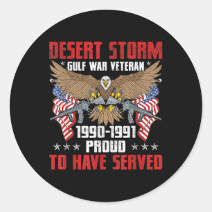 Desert Storm Veteran Pride Persian Bukt Krig Runt Klistermärke