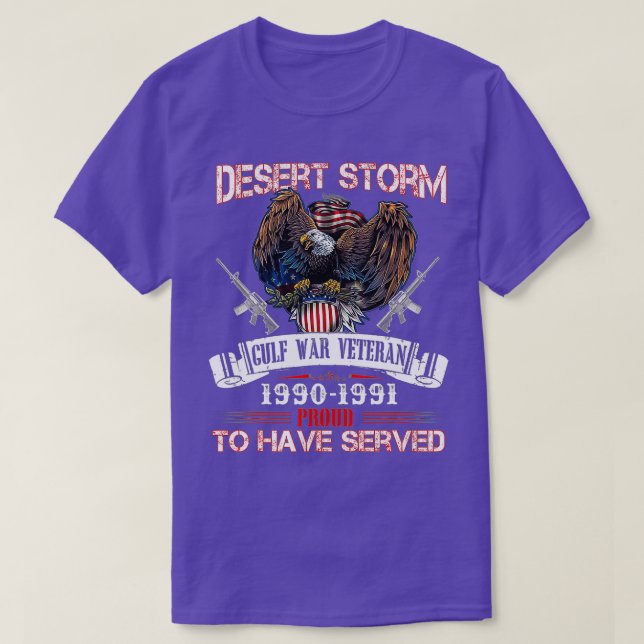 Desert Storm Veteran Pride Persian Bukt Krig Servi T Shirt (Design framsida)