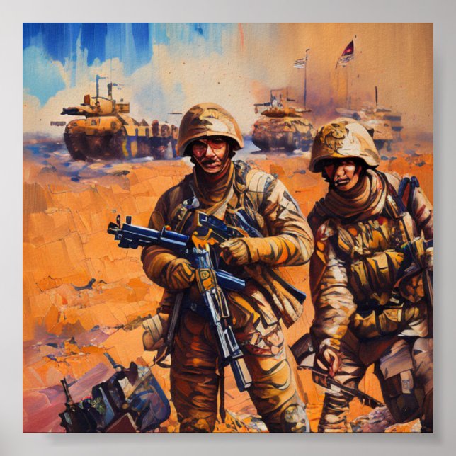 Desert Storm Warriors: Explosive Action in Bukt Poster (Framsidan)