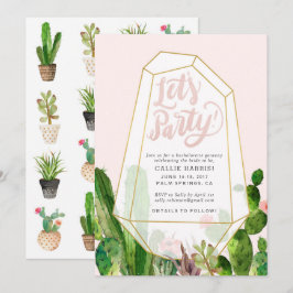 Desert Succulent Bachelorette eller Party bjudande Inbjudningar