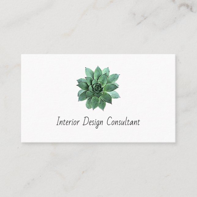 Desert Succulent Boho Botanical QR code Visitkort (Framsida)