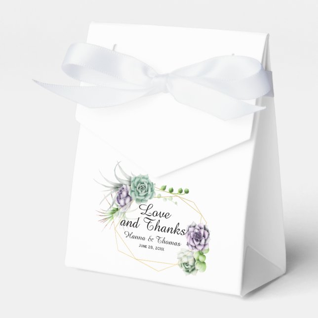 Desert Succulent Bröllop Presentaskar (Framsidan Sidan)