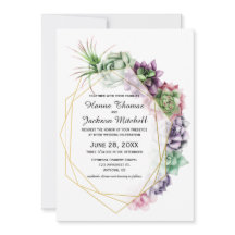 Desert Succulent bröllopsinbjudan