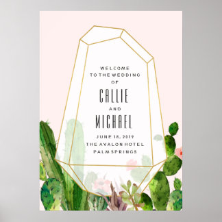 Desert Succulent Personligt bröllp Poster