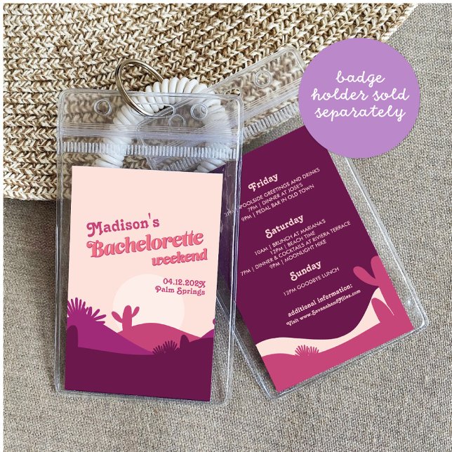 Desert Sunset Bachelorette Itinerary Insert Visitkort (Skapare uppladdad)