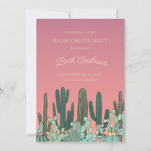 Desert Sunset Cactus Bachelorette-inbjudan Inbjudningar