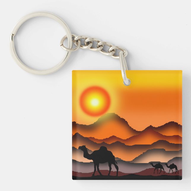 Desert Sunset Camel Keychain (Framsidan)