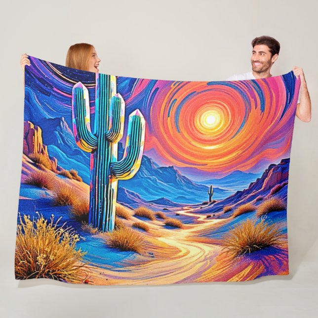 Desert Sunset Glow Fleecefilt (På plats)